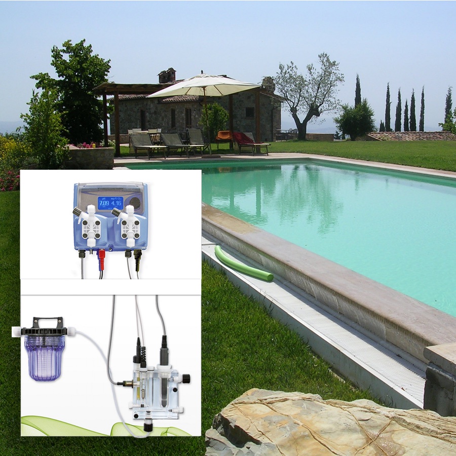 Sistema cloro pH per piscina privata